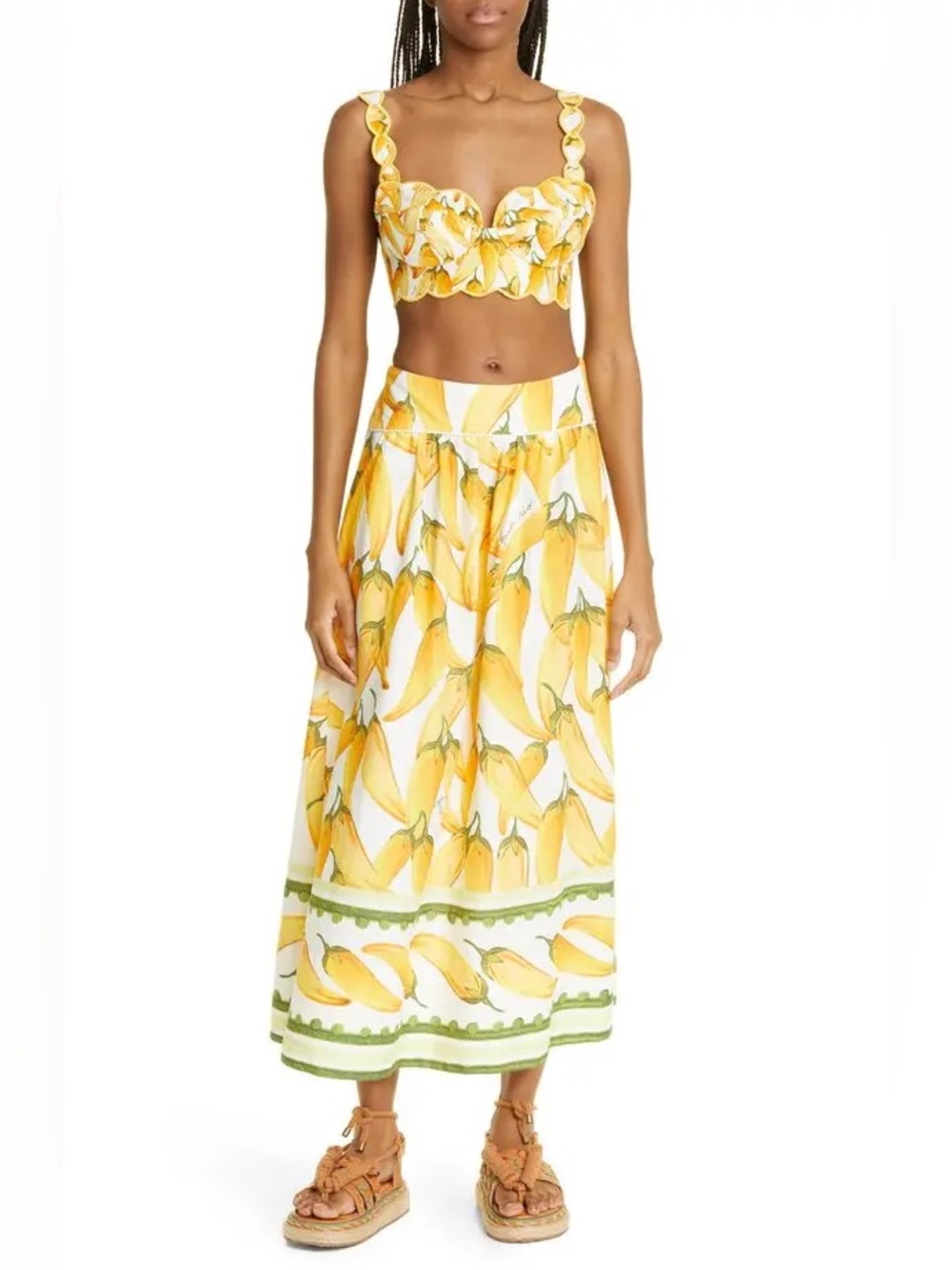 Farm Rio Peppers Print Maxi Skirt Size S